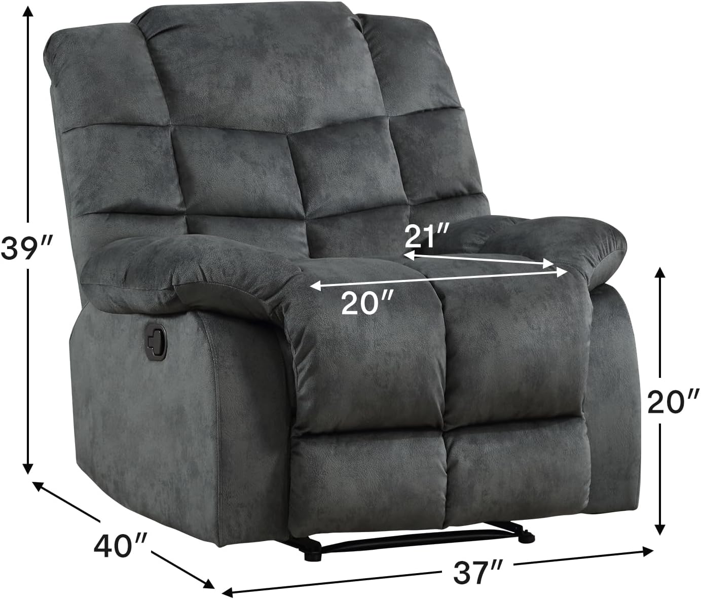 Single Recliner Sofa Chair with Manual Recline for Living Room