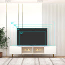 Modern LED TV Stand with Storage - White