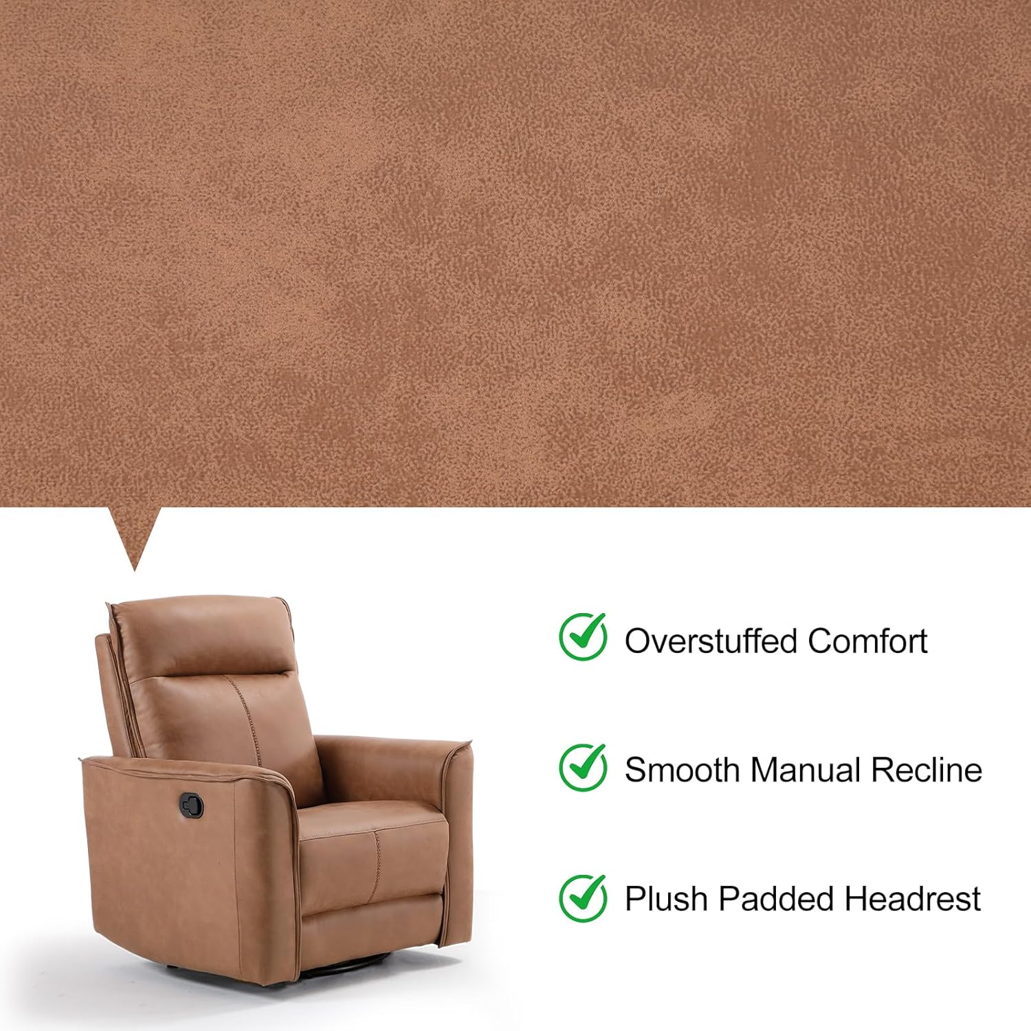 Swivel Rocker Manual Recliner Chair for Living Room
