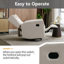 Manual Swivel Rocker Recliner Chair - White