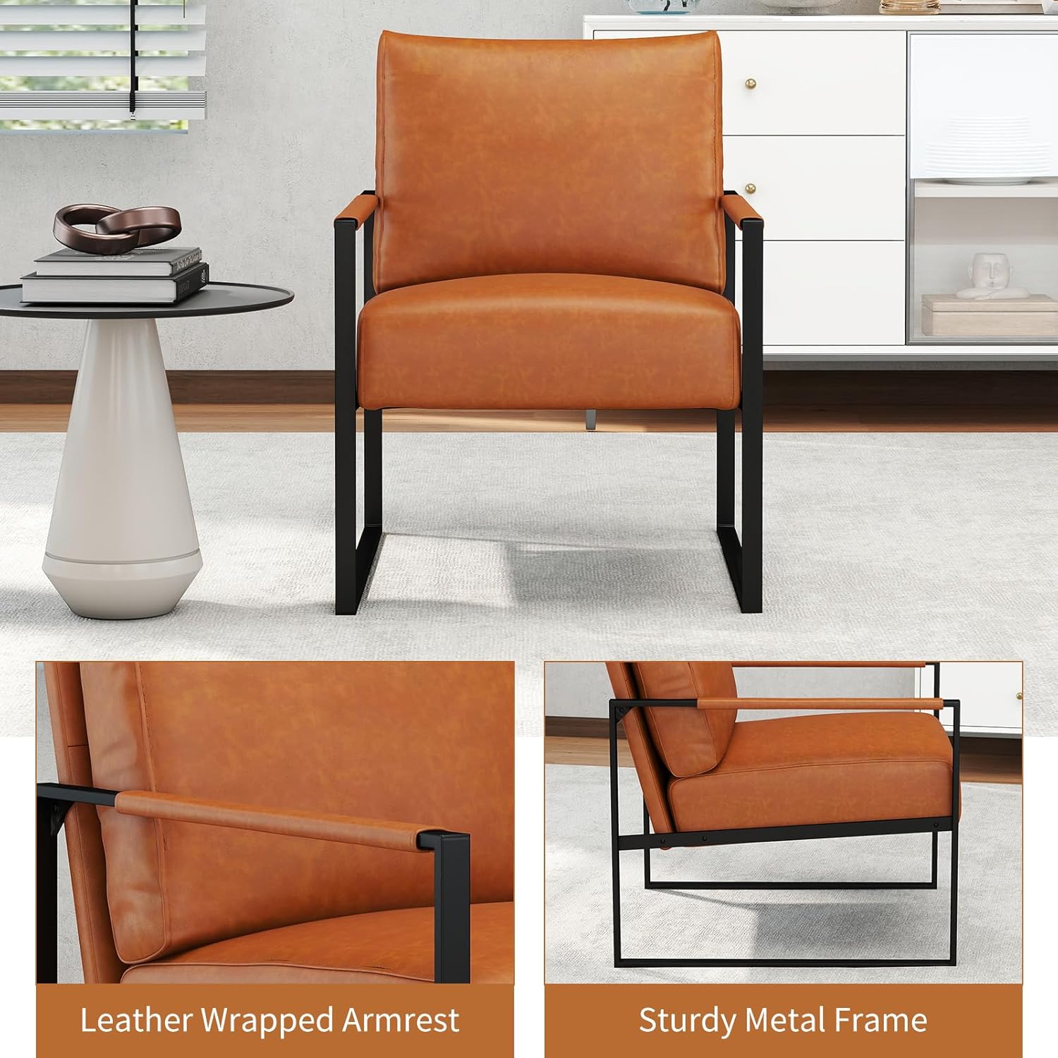 Fixed Accent Armchair Upholstered Chair for Living Room