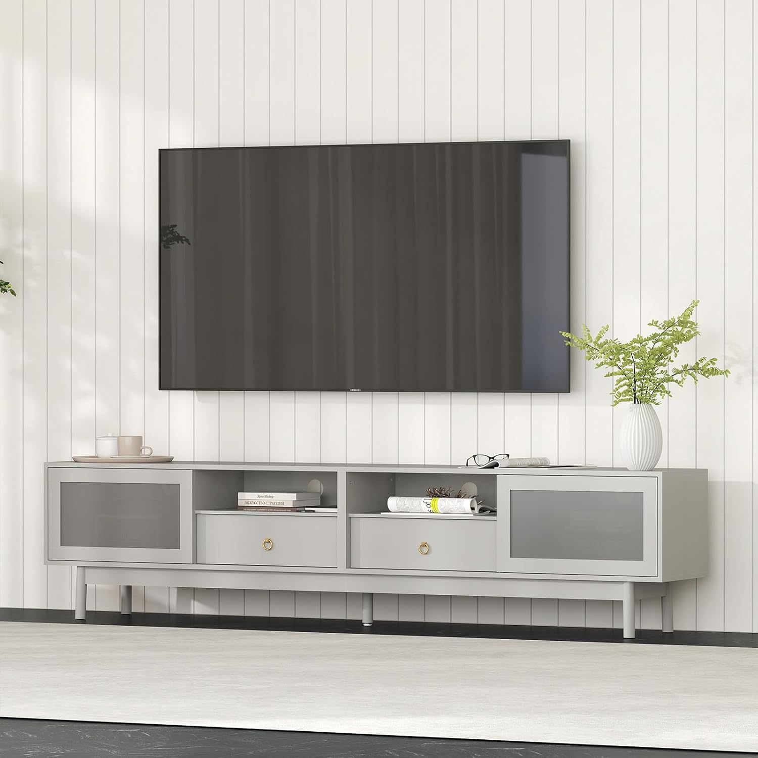 TV Stand with Storage for 80" TV – Modern Living Room