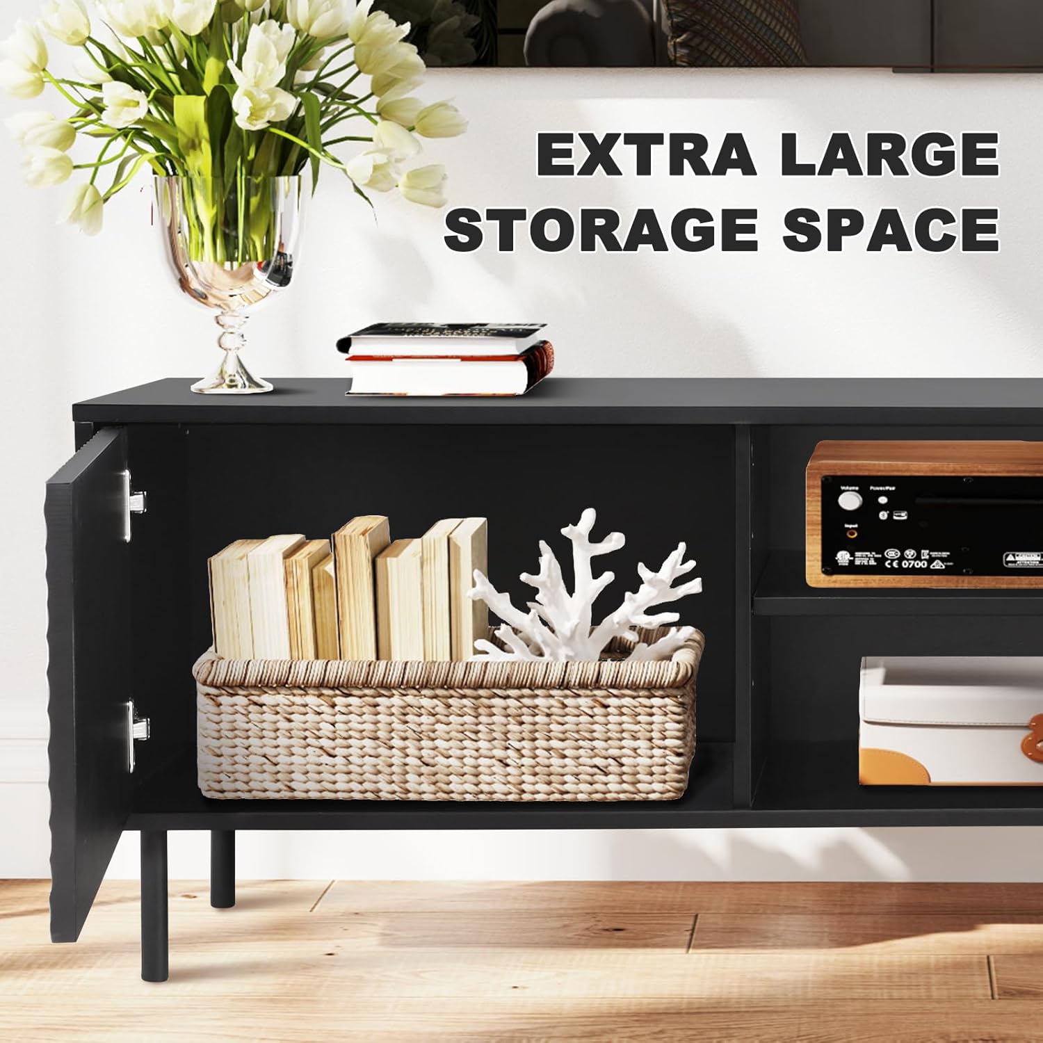 Mid-Century TV Stand with Storage for Up to 75" TVs