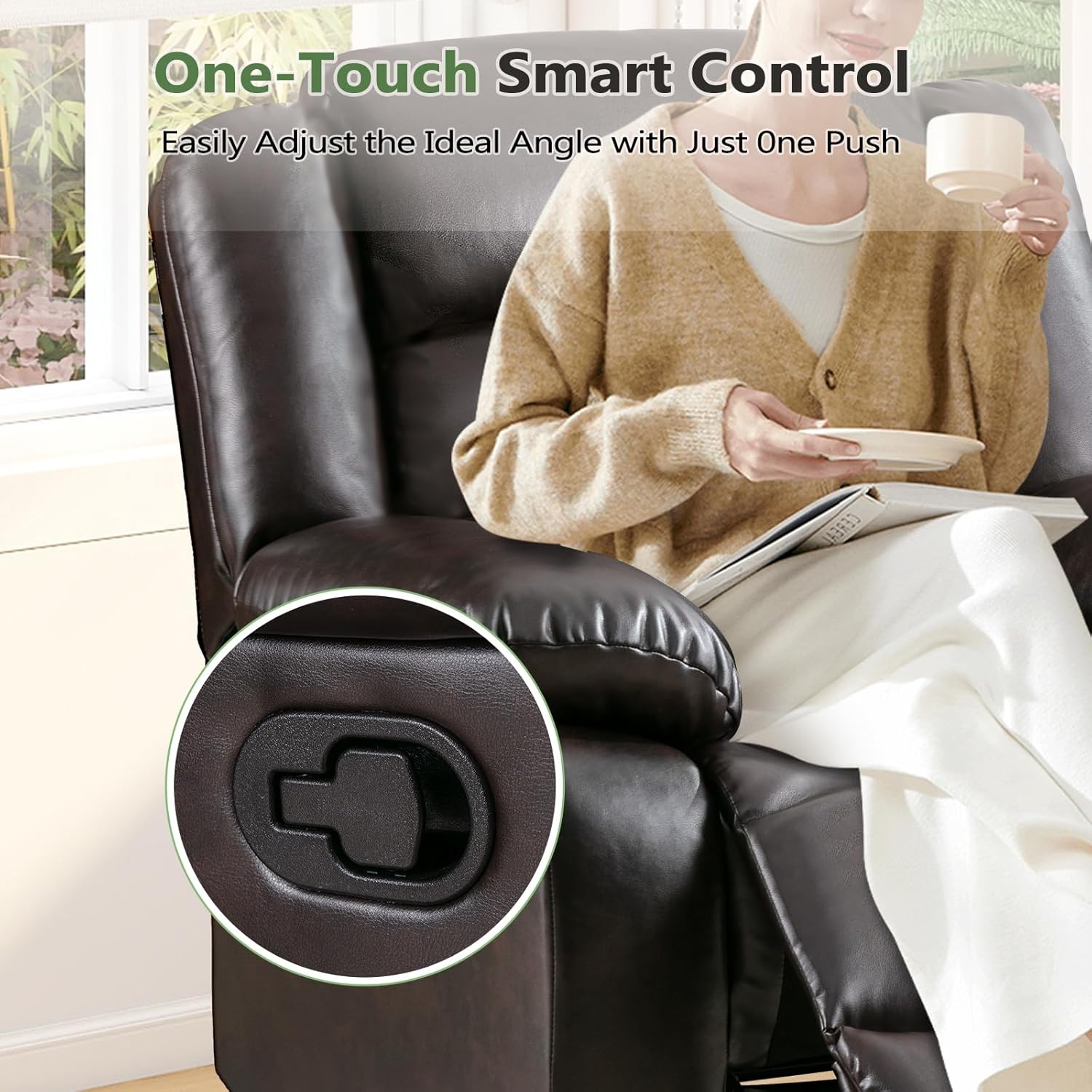 Manual Fabric Recliner Chair for Living Room