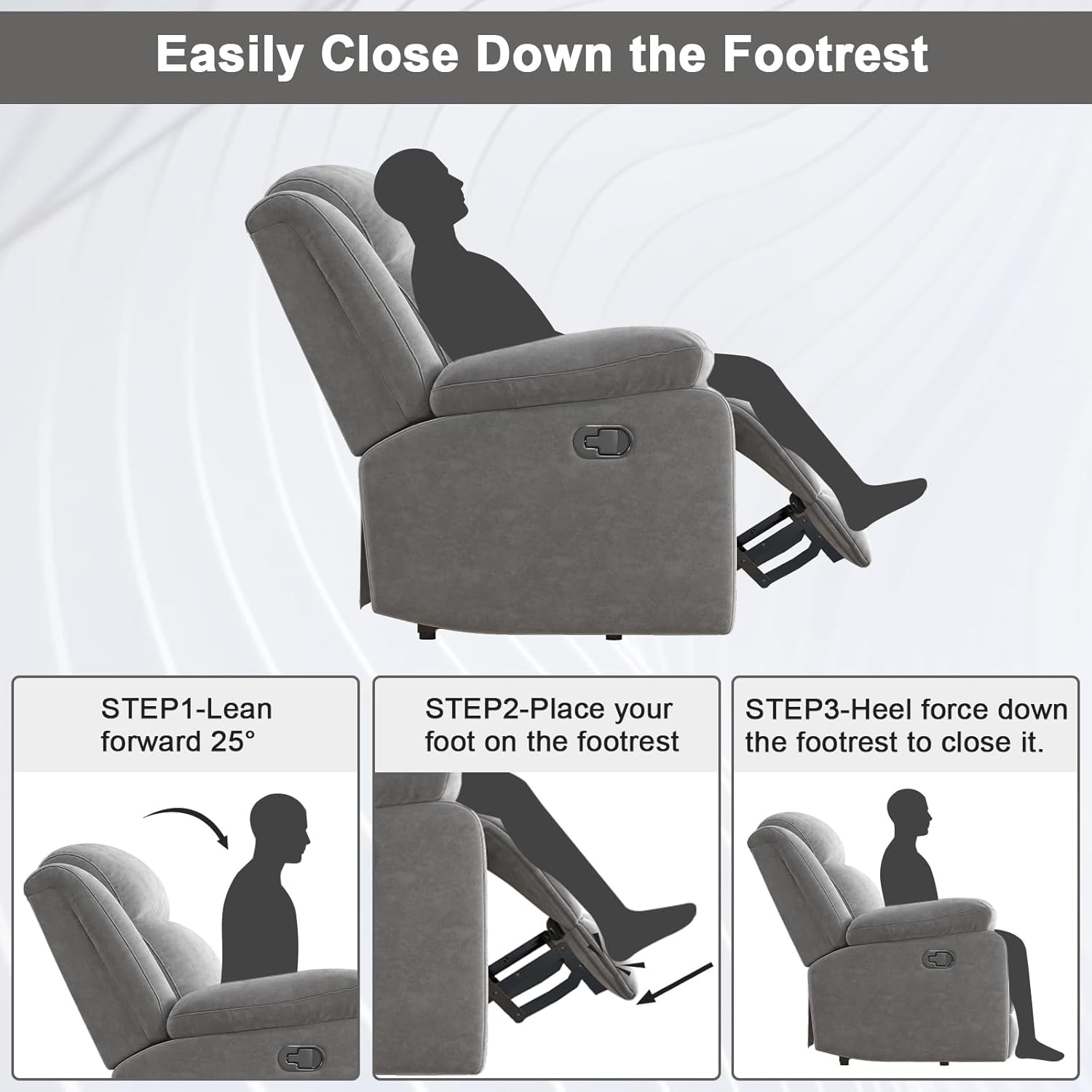 Manual Rocker Recliner Chair for Living Room