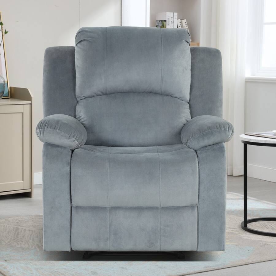 Velvet Manual Recliner Chair with Massage for Living Room