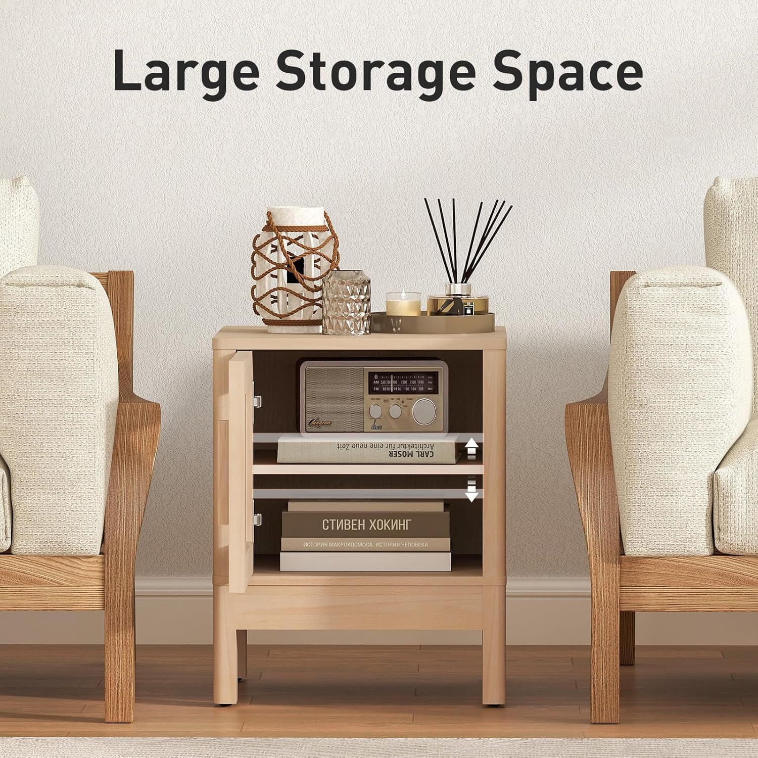 Modern Nightstand Set of 2 End Tables for Bedroom