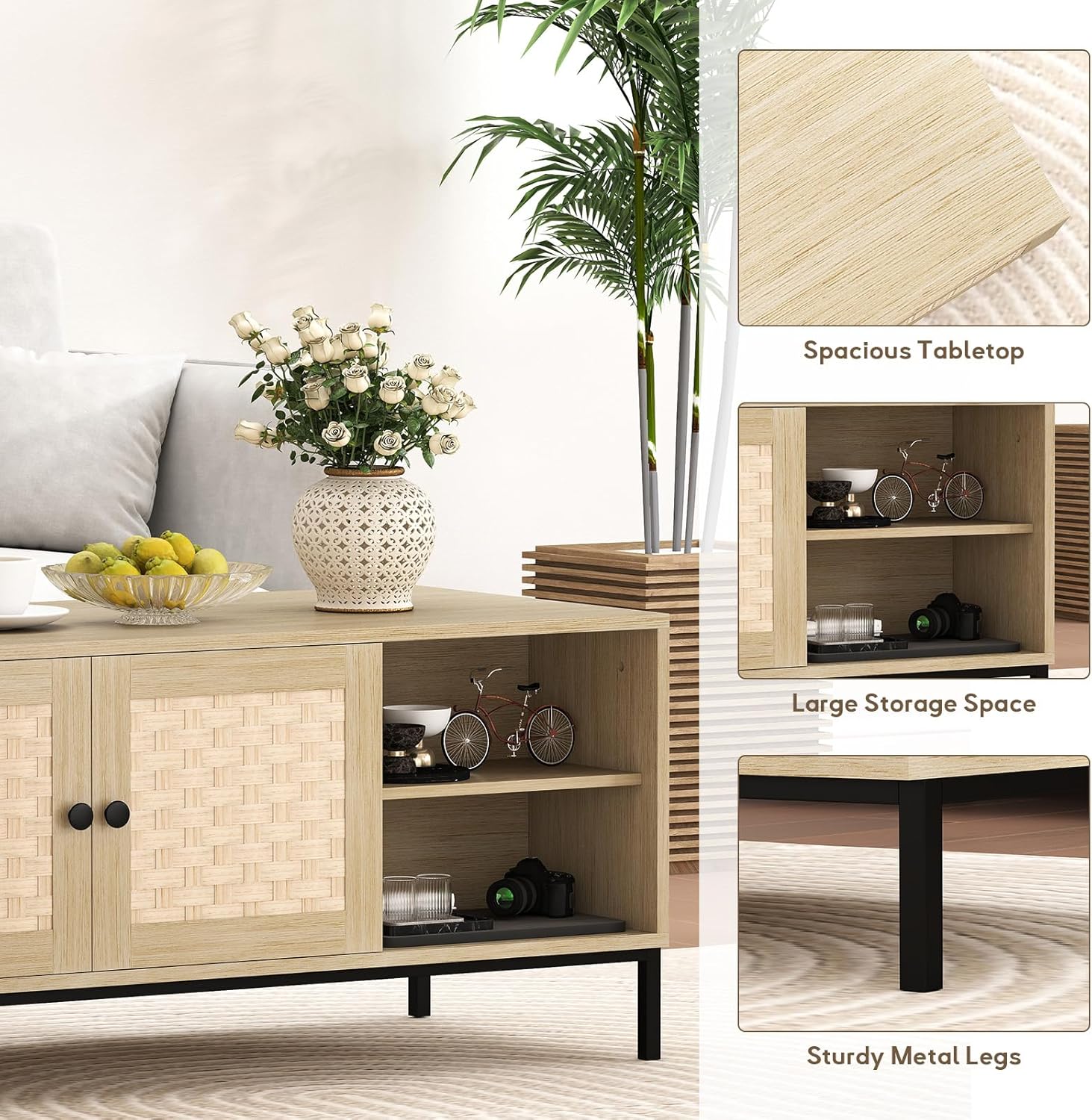 Modern Coffee Table with Storage for Living Room