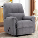 Manual Rocker Recliner Chair with Overstuffed Backrest - Grey