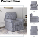 Modern Swivel Accent Chair - Blue Stripe