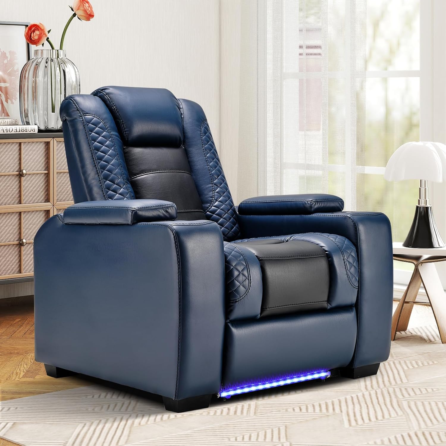 Power Recliner Home Theater Chair with LED for Living Room