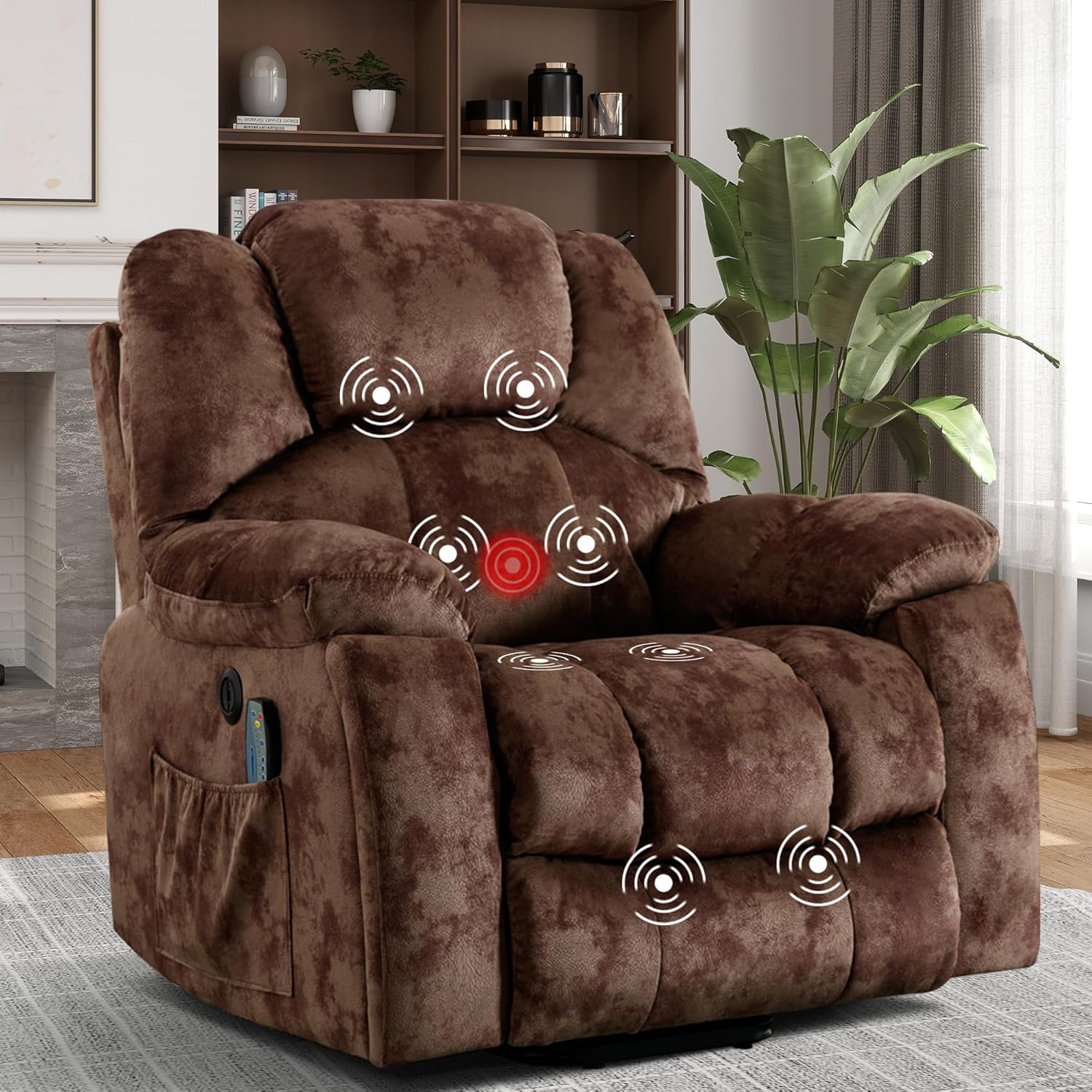 Power Lift Recliner Chair with Massage and Heat for Living Room