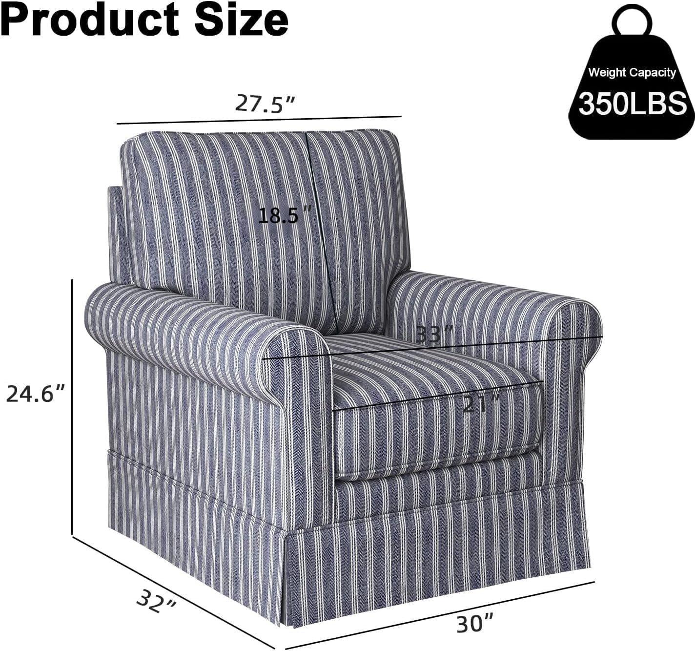 Swivel Accent Chair Upholstered Armchair for Living Room