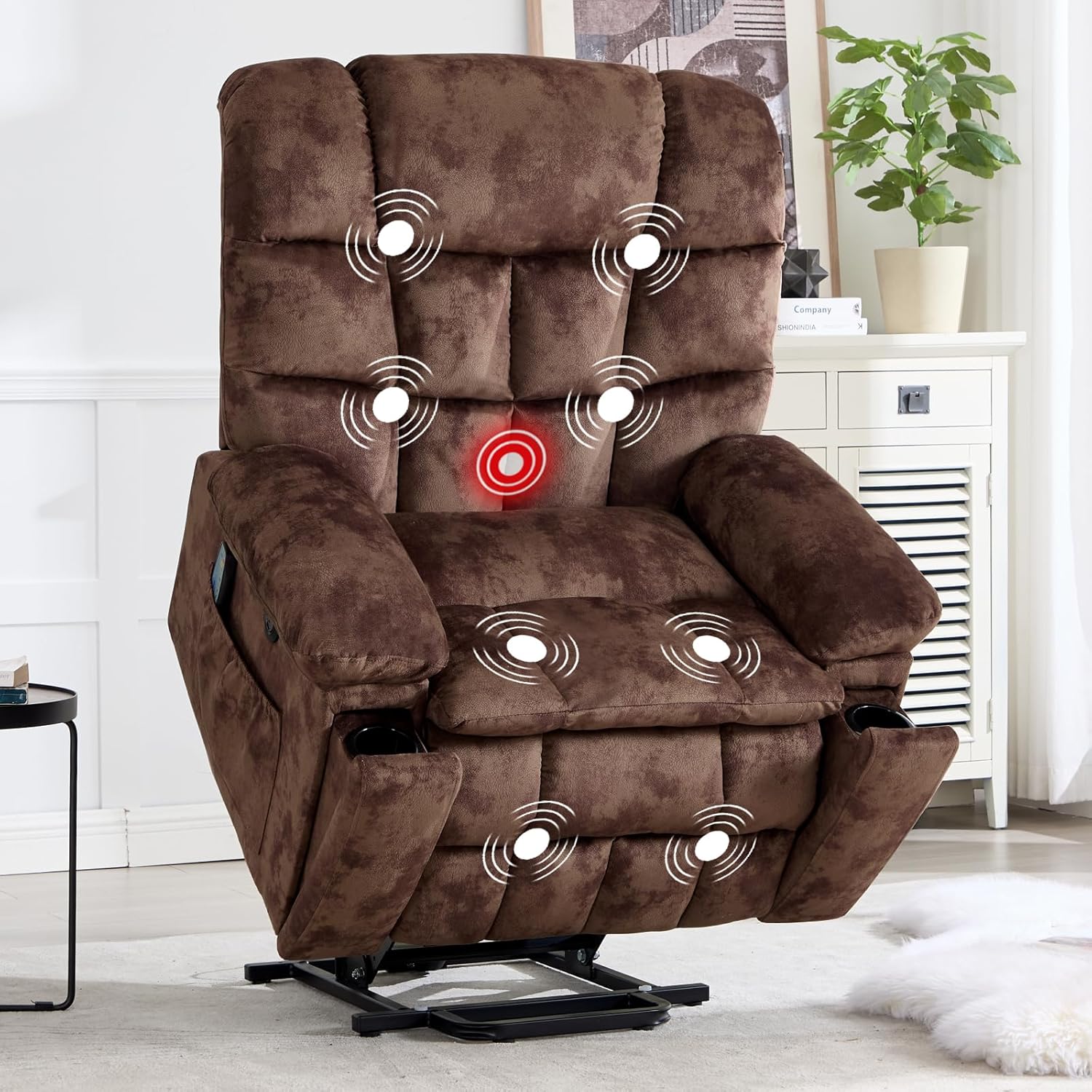Power Lift Recliner Chair with Massage and Heat for Living Room