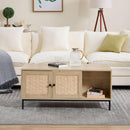 Modern Coffee Table with Storage - Natural Oak
