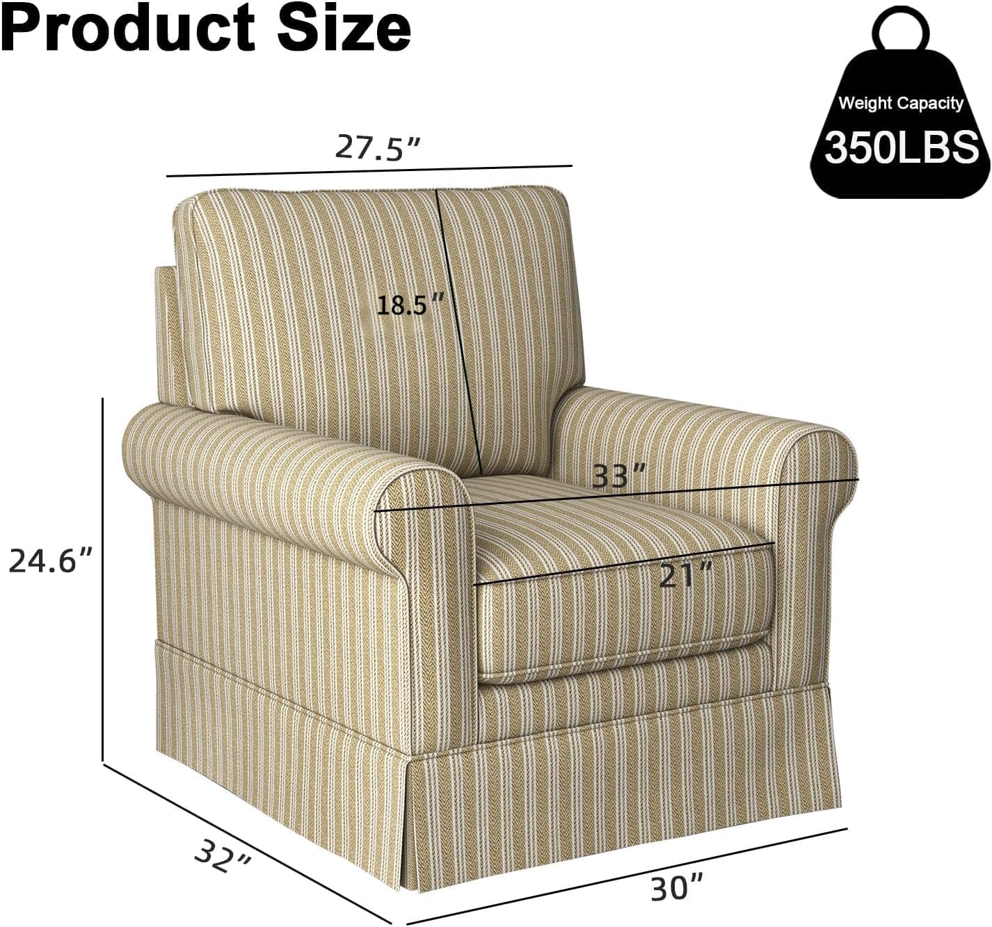 Swivel Accent Chair Upholstered Armchair for Living Room