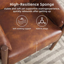 Mid-Century Leather Accent Chair with Arm Pads - Camel