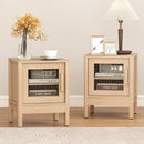 Modern Nightstand Set of 2 End Tables - Oak