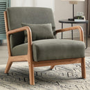 Mid Century Accent Chair with Cushion & Armrests – Green