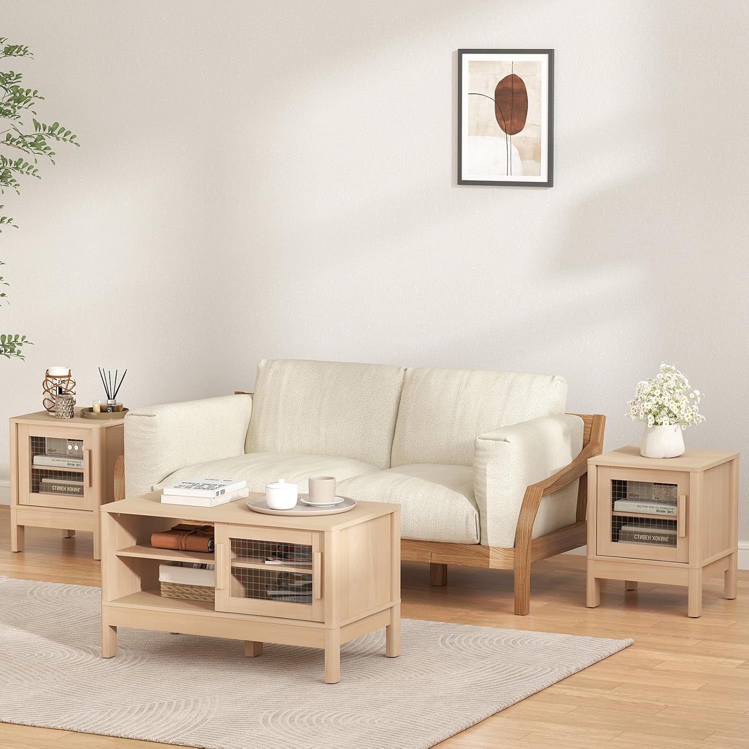 Modern Nightstand Set of 2 End Tables for Bedroom