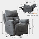 Swivel Rocker Recliner Chair for Nursery & Living Room - Smoky Grey