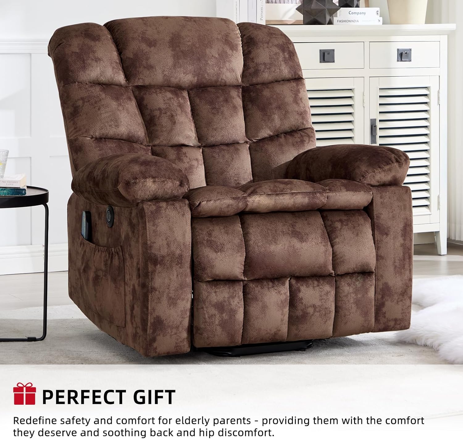 Power Lift Recliner Chair with Massage and Heat for Living Room