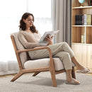 Mid Century Accent Chair with Cushion & Armrests -Beige