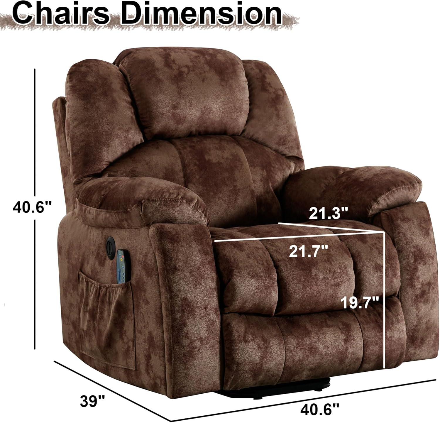 Power Lift Recliner Chair with Massage and Heat for Living Room
