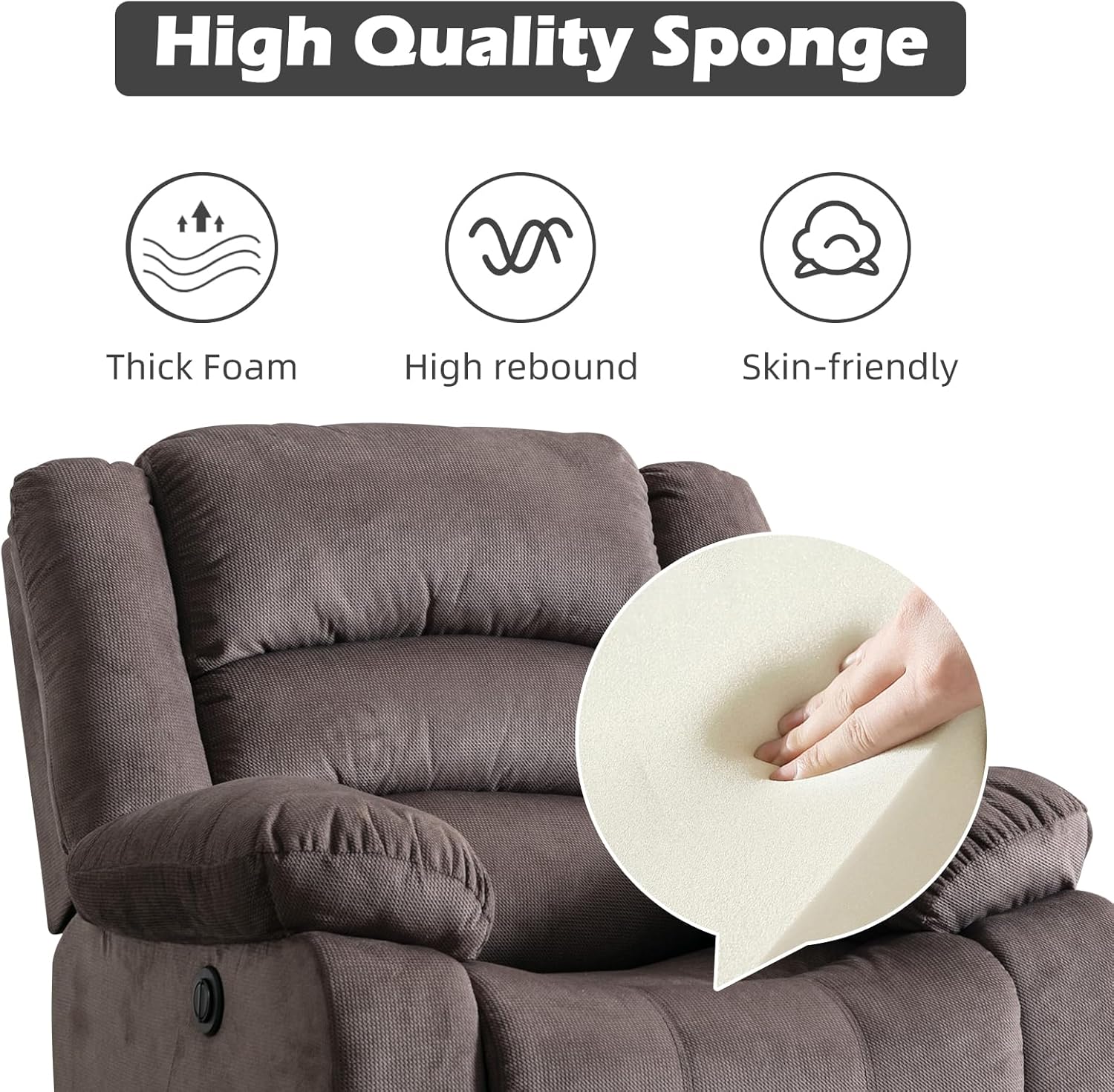 Oversized Power Recliner Chair with Head Support for Living Room