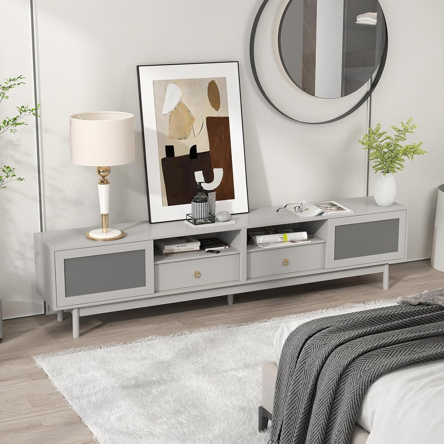TV Stand with Storage for 80" TV – Modern Living Room