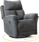 Swivel Rocker Recliner Chair for Nursery & Living Room - Smoky Grey
