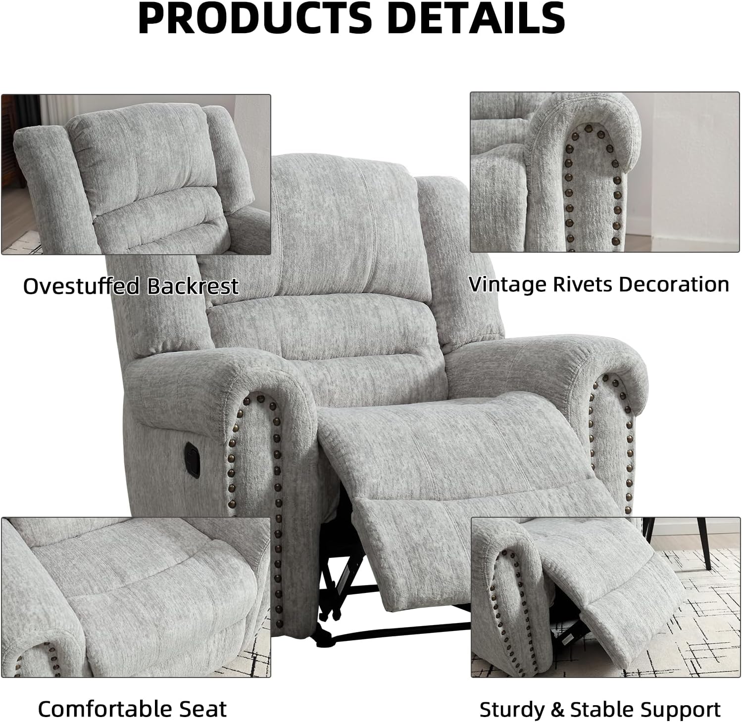 Classic Manual Recliner Chair for Living Room