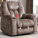 Manual Recliner Chair with Massage & Heat - Apricot