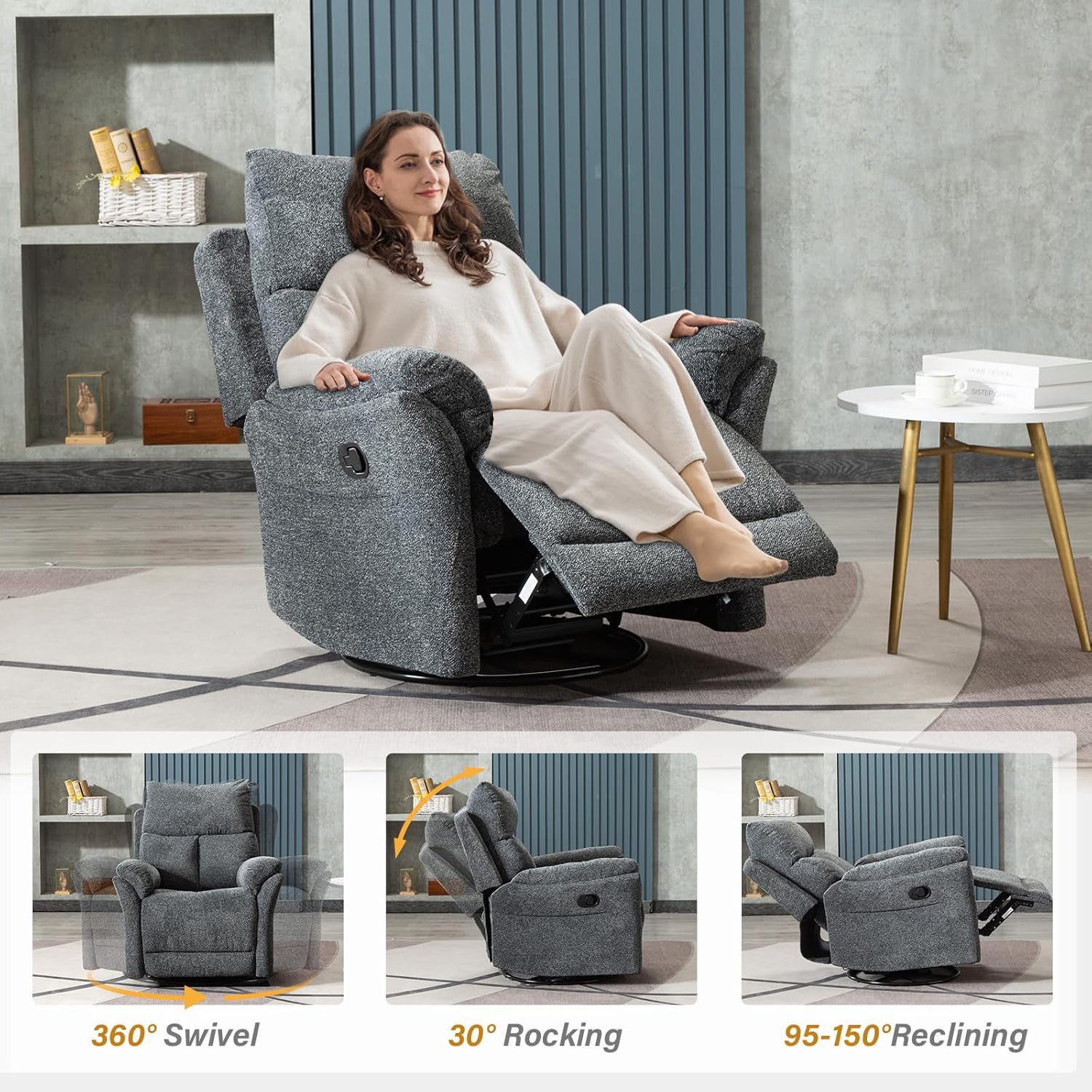 Swivel Rocker Recliner Chair for Living Room