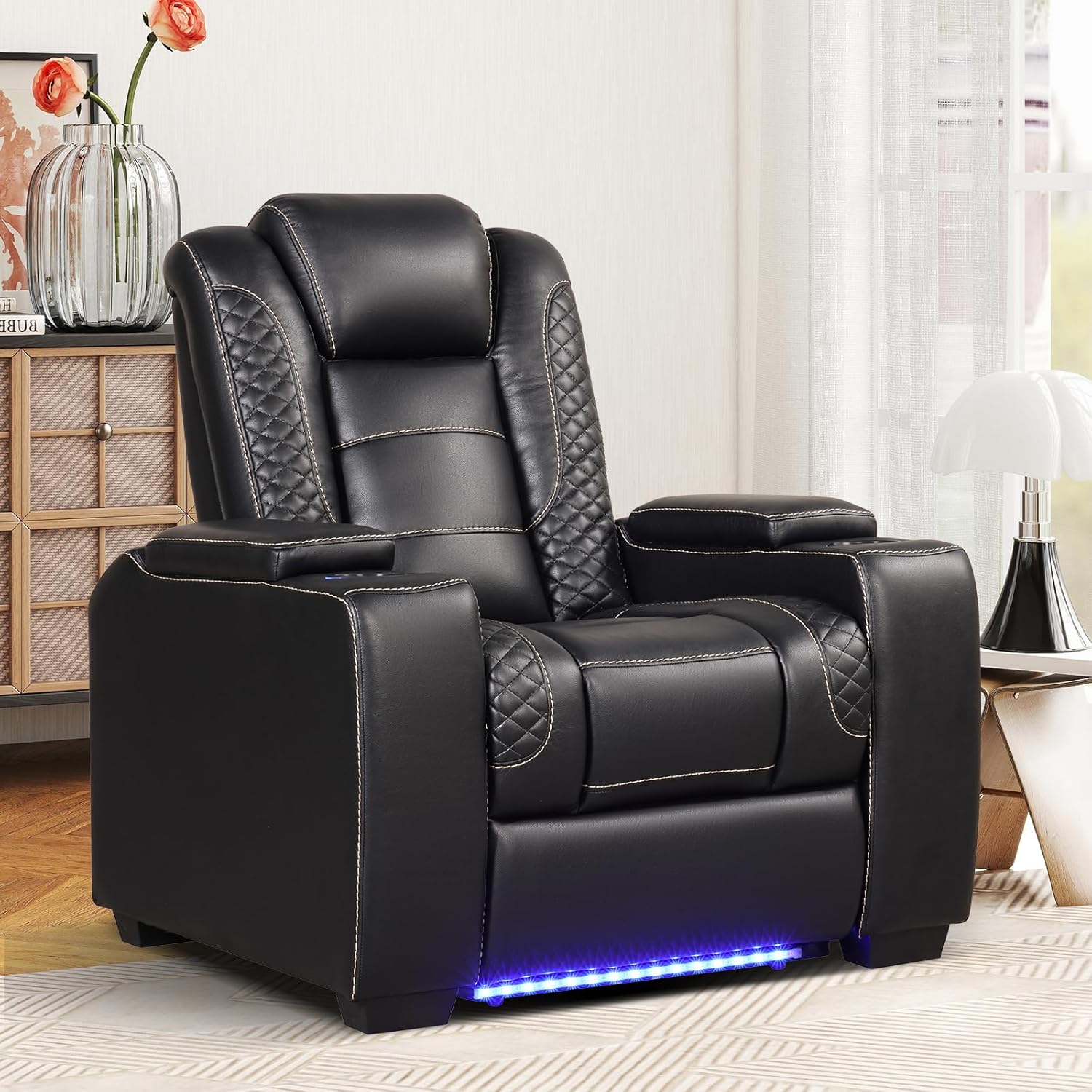 Power Recliner Home Theater Chair with LED for Living Room