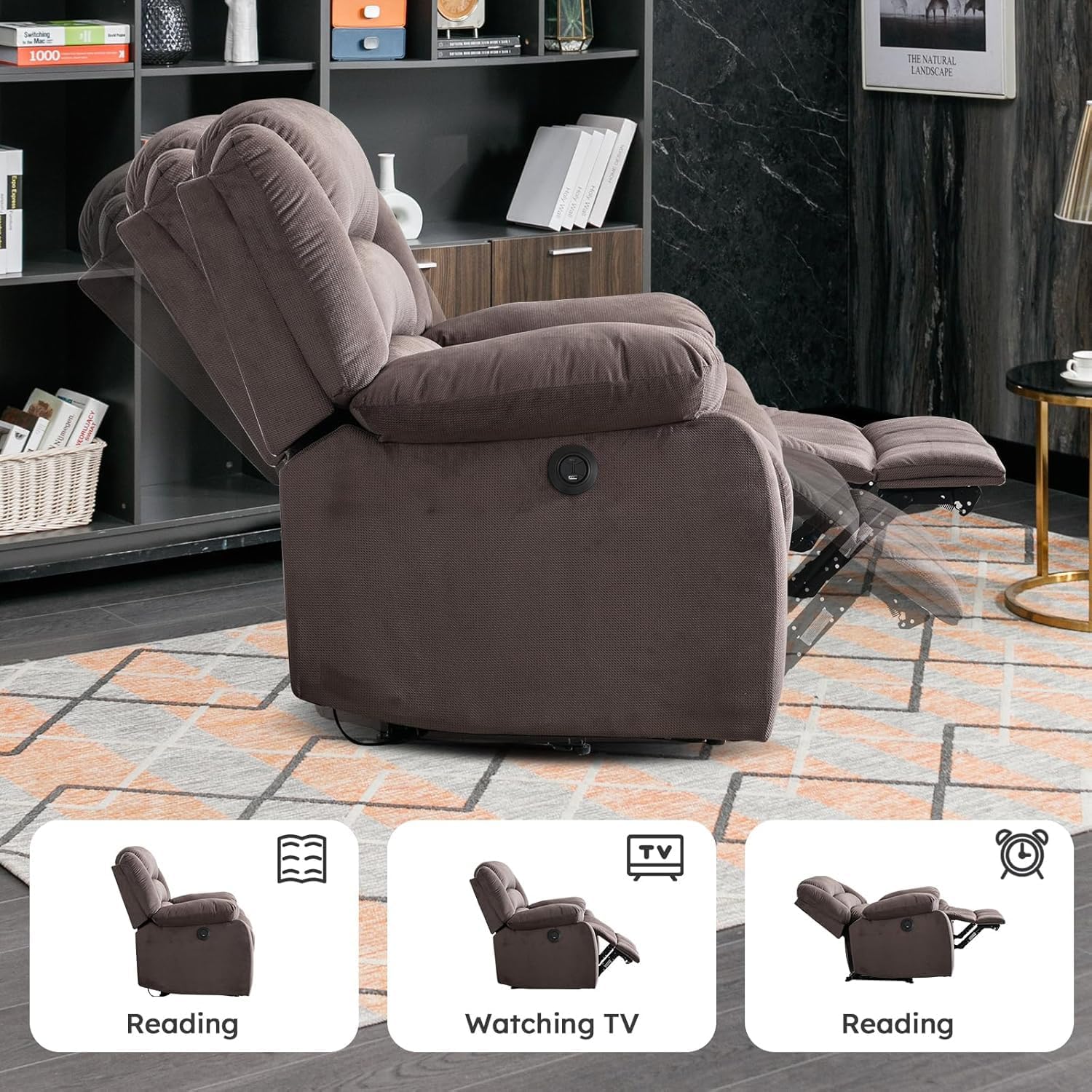 Oversized Power Recliner Chair with Head Support for Living Room