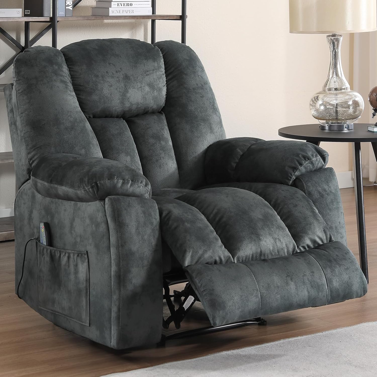 Manual Recliner Chair with Massage and Heat for Living Room