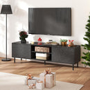 Mid-Century TV Stand for 75" with Storage - Black