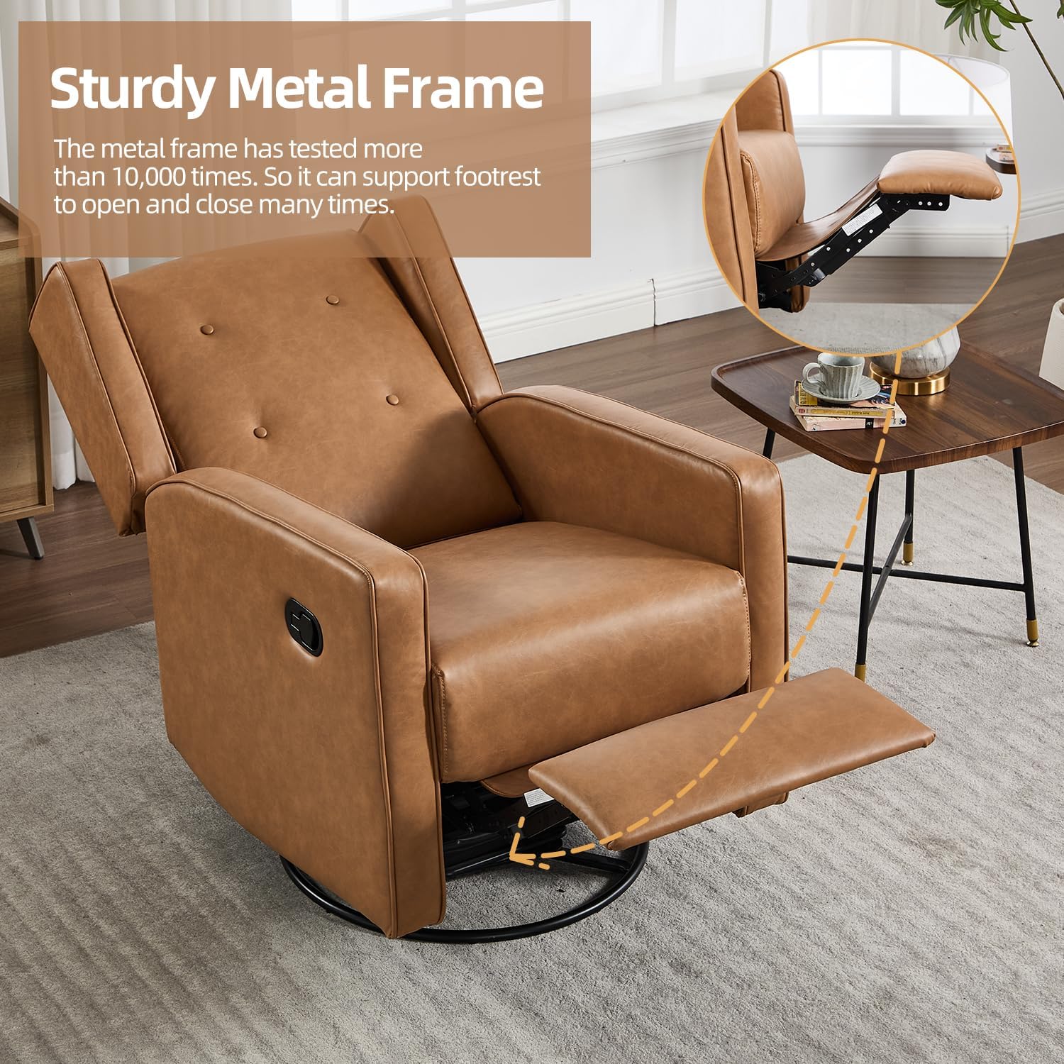 Manual Swivel Rocker Recliner Chair for Living Room