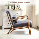 Mid Century Accent Chair with Cushion & Armrests – Blue