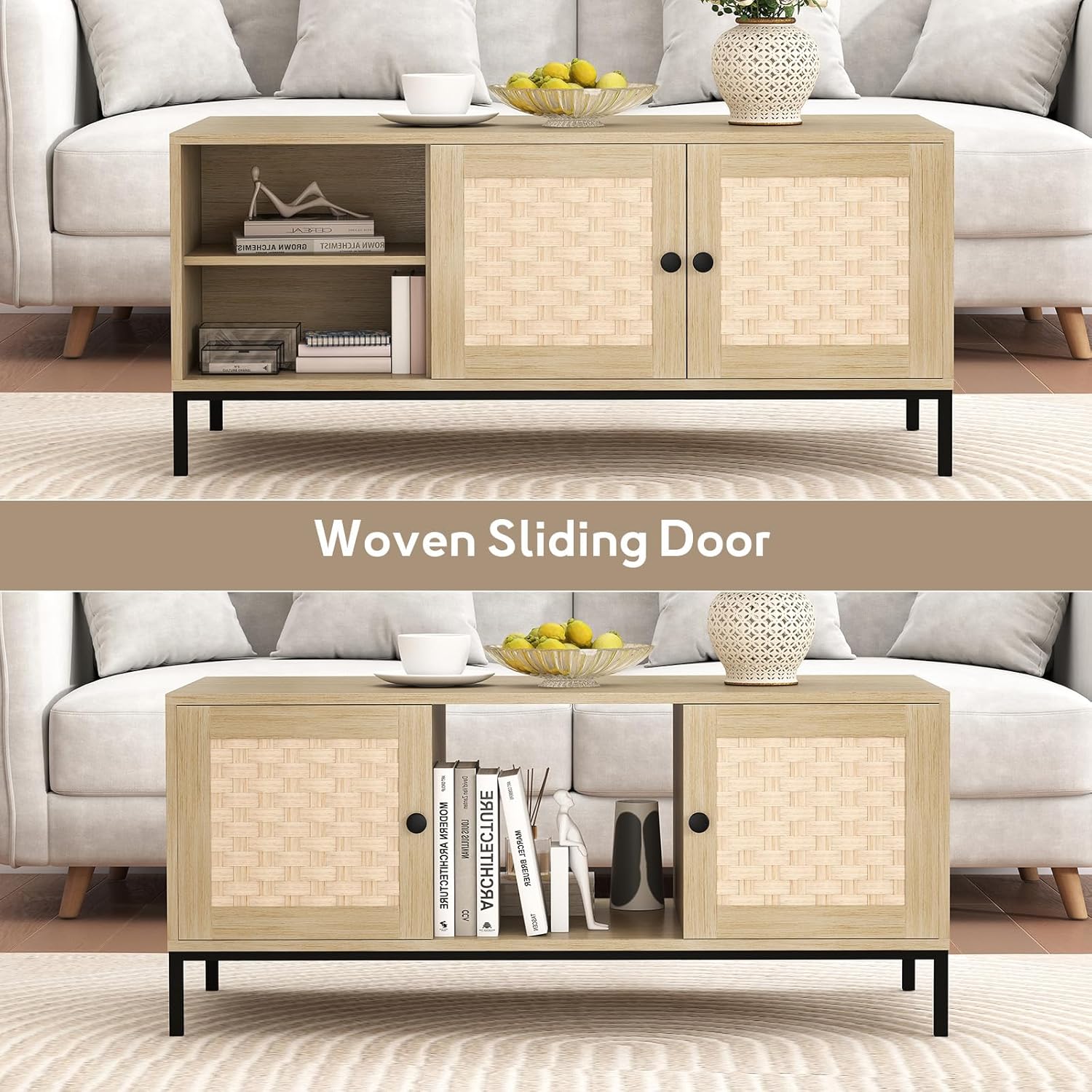 Modern Coffee Table with Storage for Living Room