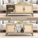 Modern Coffee Table with Storage - Natural Oak