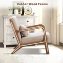 Mid Century Accent Chair with Cushion & Armrests -Beige