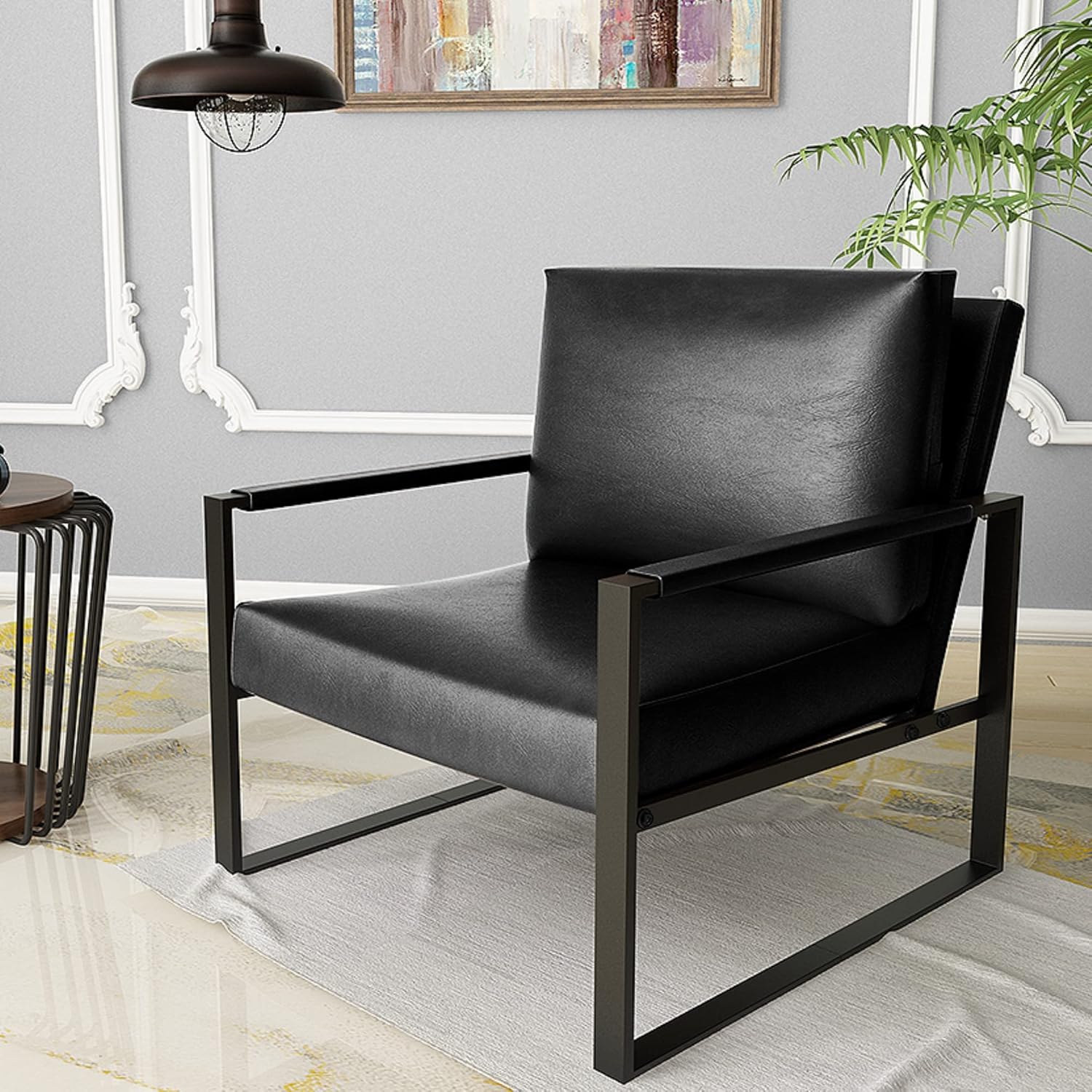 Fixed Accent Armchair Upholstered Chair for Living Room