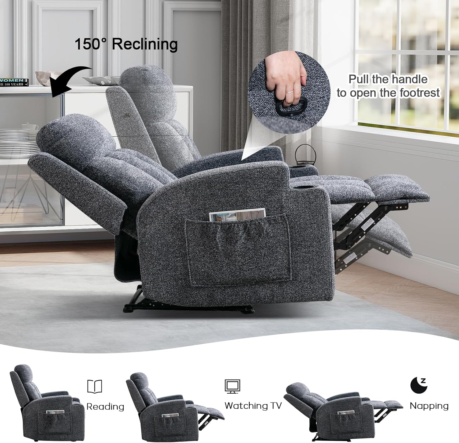 Recliner Chair with Massage and Heat for Living Room
