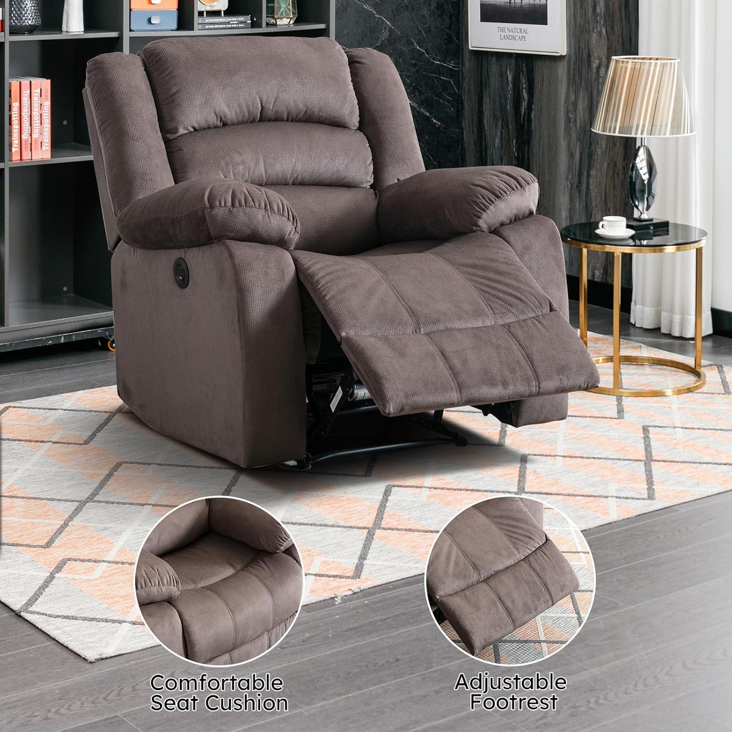 Oversized Power Recliner Chair with Head Support for Living Room