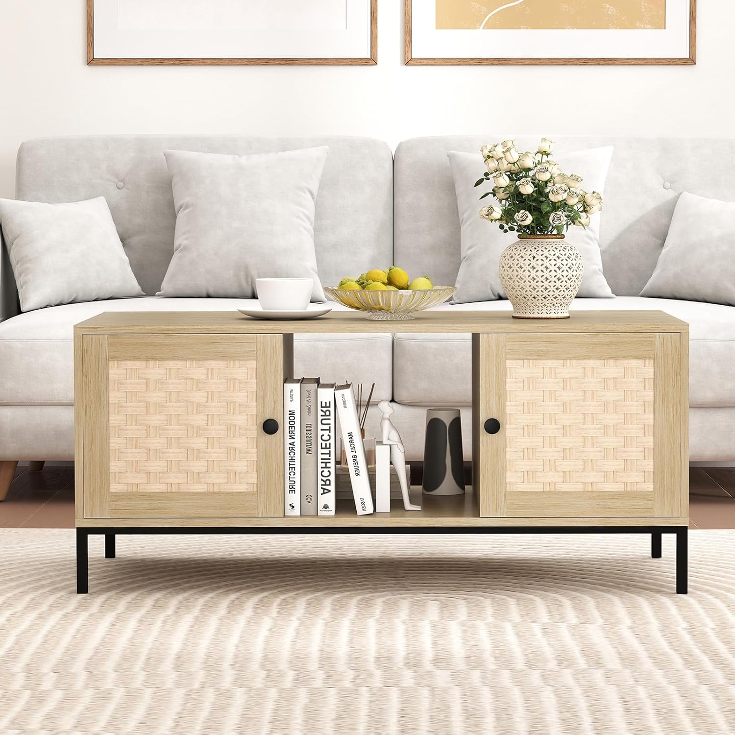 Modern Coffee Table with Storage for Living Room