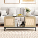 Modern Coffee Table with Storage - Natural Oak