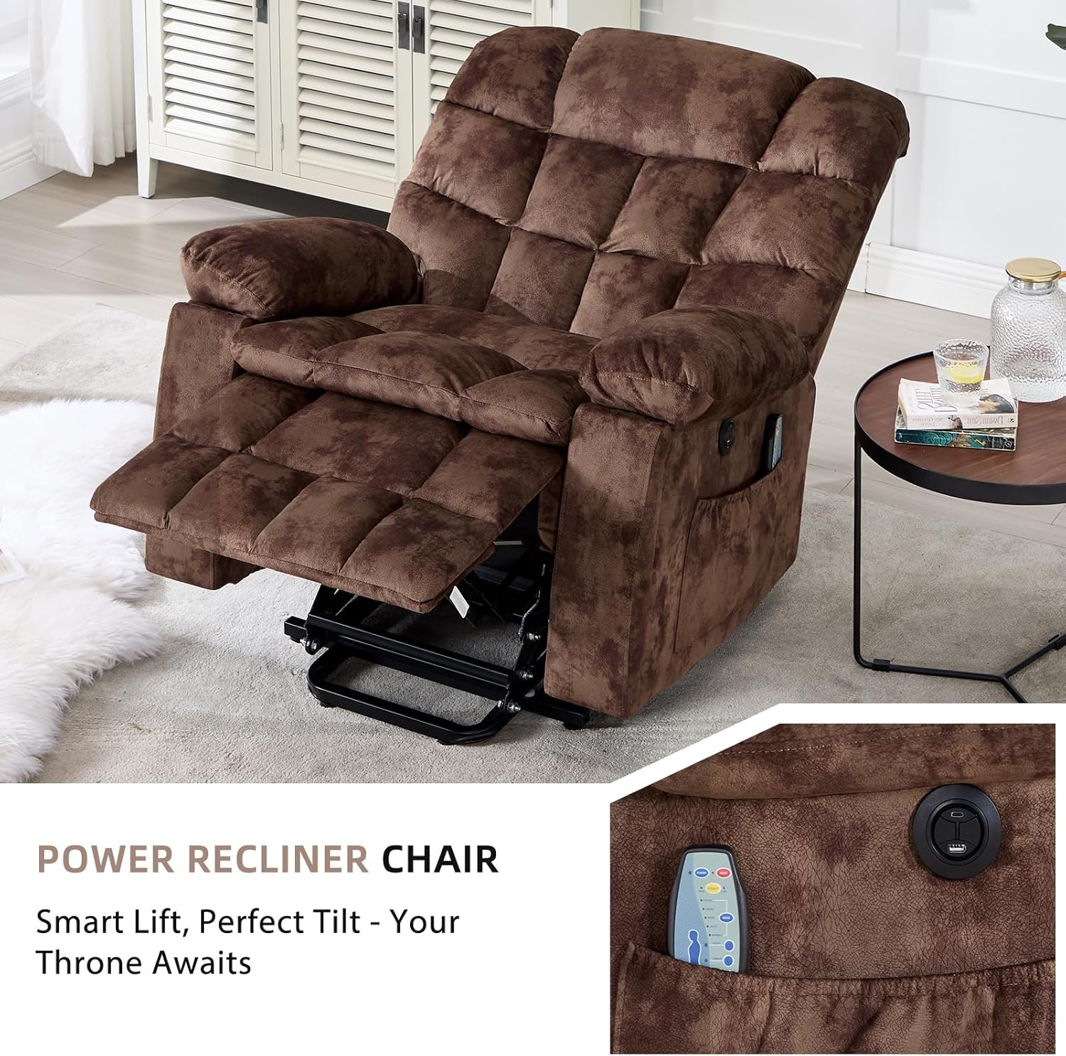 Power Lift Recliner Chair with Massage and Heat for Living Room
