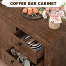 Mid-Century Modern TV Console Cabinet - Retro Brown